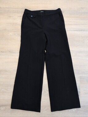 LOFT Women’s Black Dress Trousers 4 Thick Wide Leg Trouser